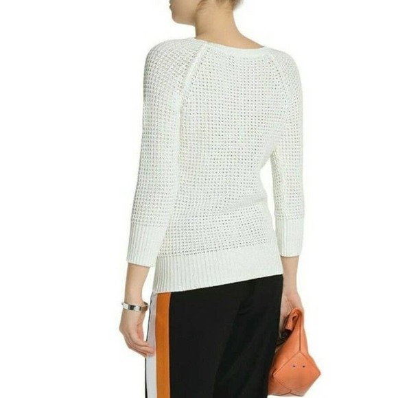 Diane Von Furstenberg DVF Waffle Knit Pullover White Small - Picture 2 of 6